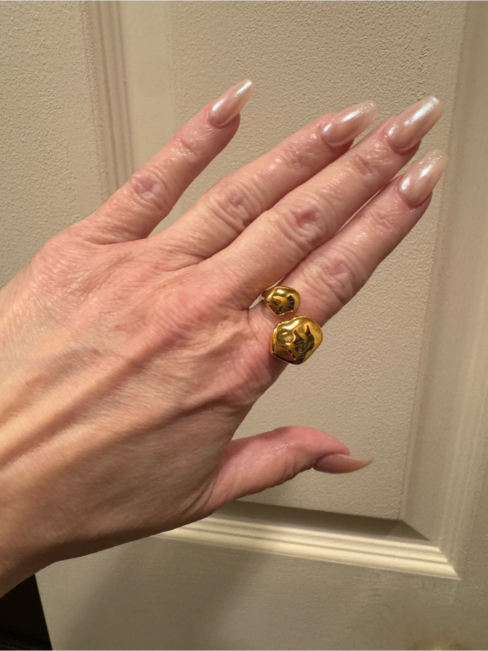 Monica Vinader 18k Gold Vermeil Open Band Statement Ring - Picture 5 of 7
